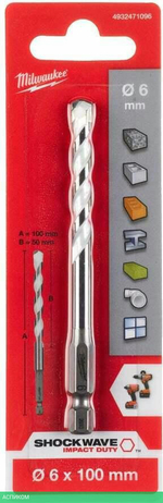 Сверло Milwaukee 6x100 мм HEX (4932471096)