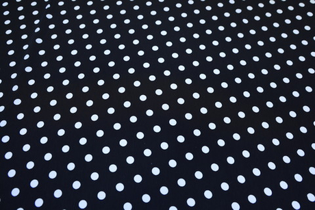 Вискоза черная в малый белый горох