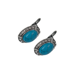 "Кордильеры" серьги в серебряном покрытии из коллекции "Самоцветы" от Jenavi  с английским замком