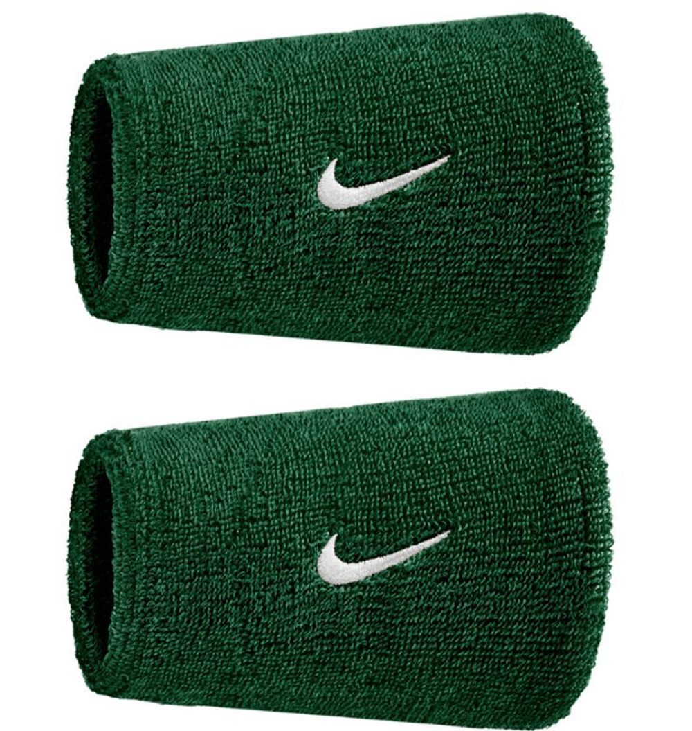 Теннисные напульсники Nike Swoosh Double-Wide 2P - gorge green/white