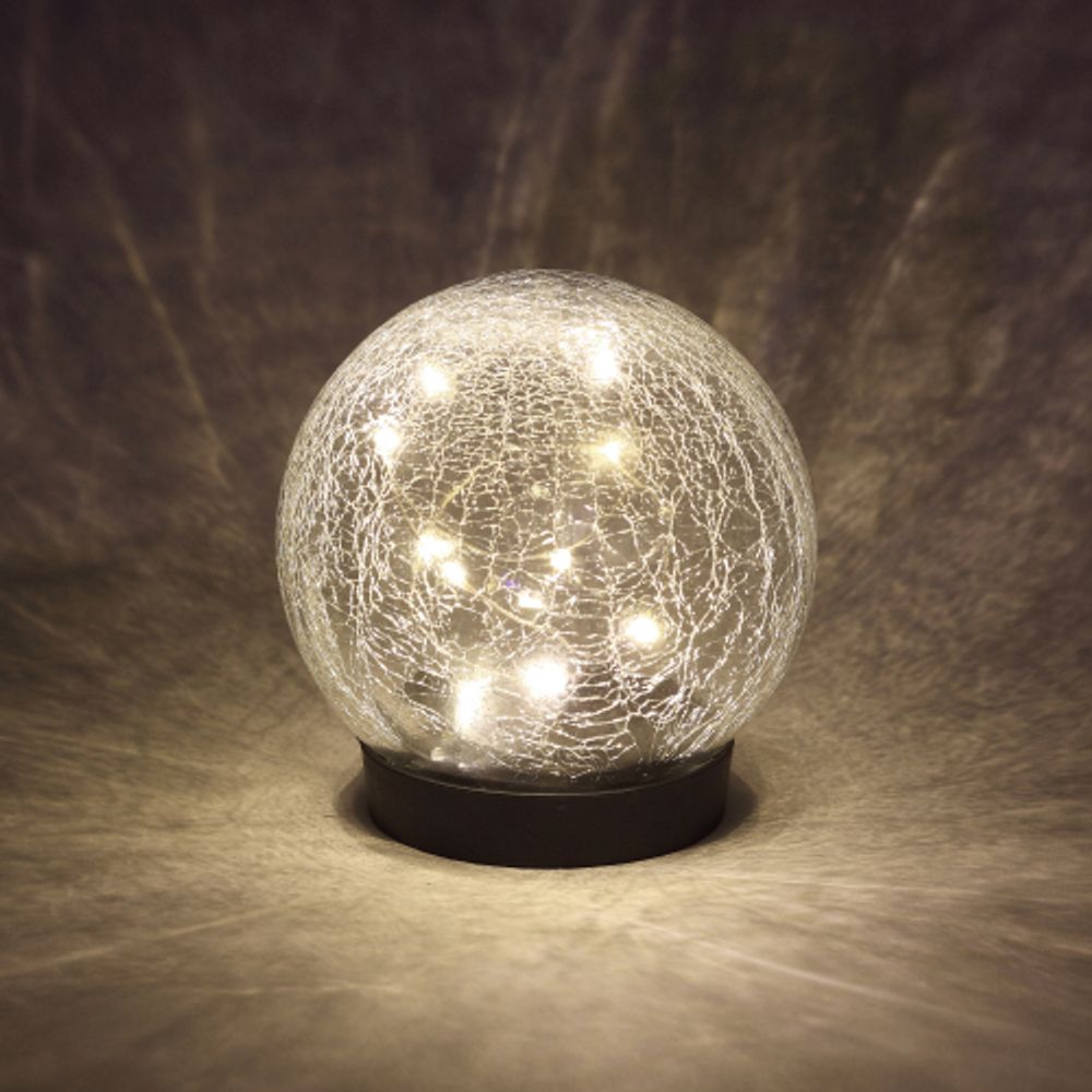Светильник уличный ЭРА ERASF012-24 Шар на солнечной батарее 15 LED 15 cм | Садовые декоративные светильники