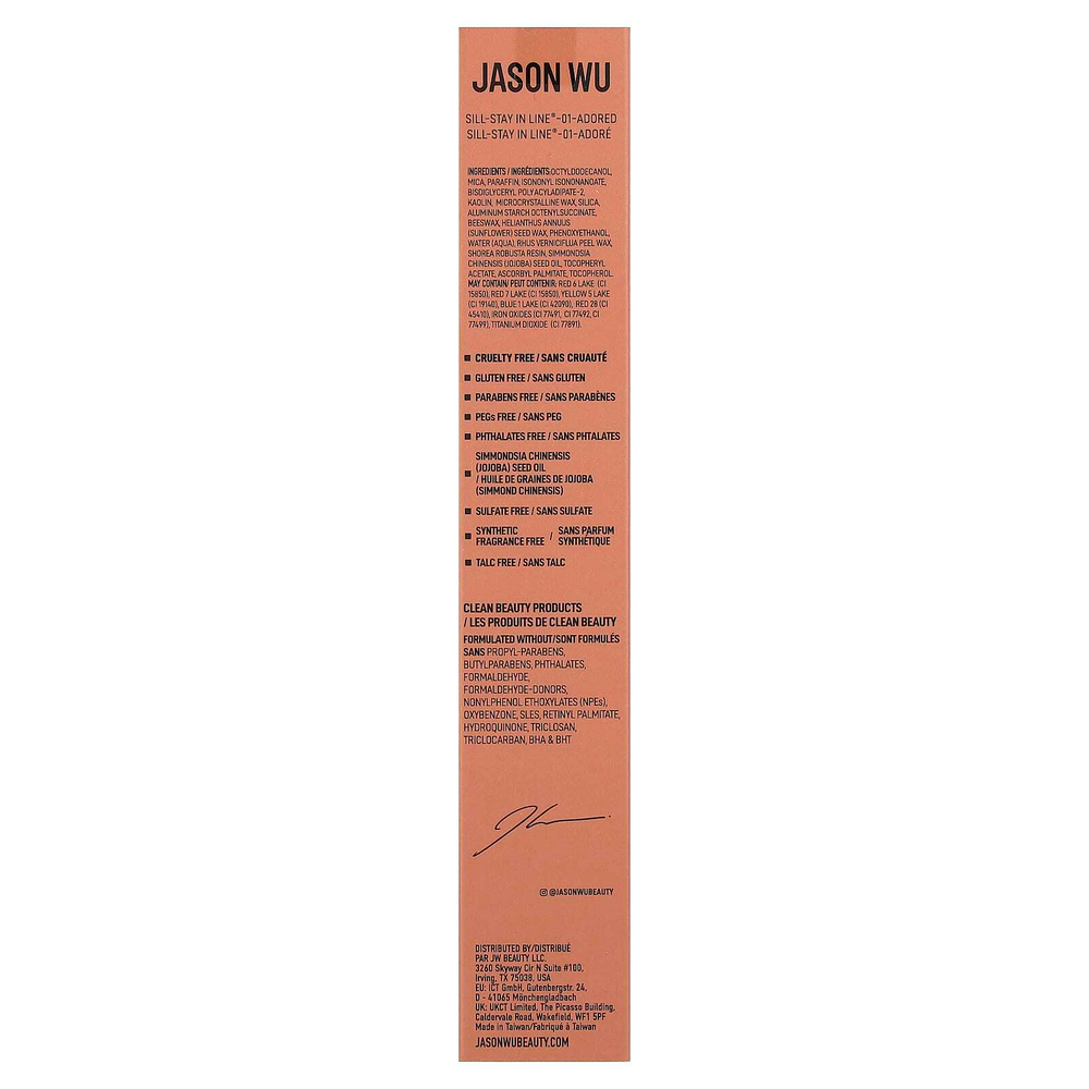 Jason Wu, Stay In Line®, карандаш для губ, оттенок 01 Adored, 1,8 г (0,06 унции)