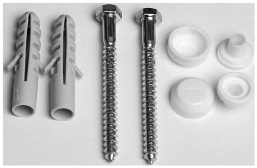 Болты крепления унитаза к полу колпачки "белое" (Тула)