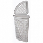 Корзина для белья угловая 50л 39,5*39,5*59,5см светло-серый