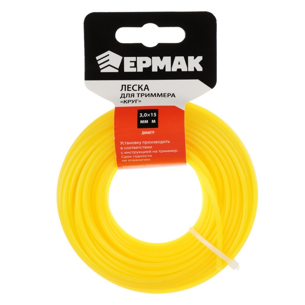 Леска для триммера 3,0мм 15м круг Ермак