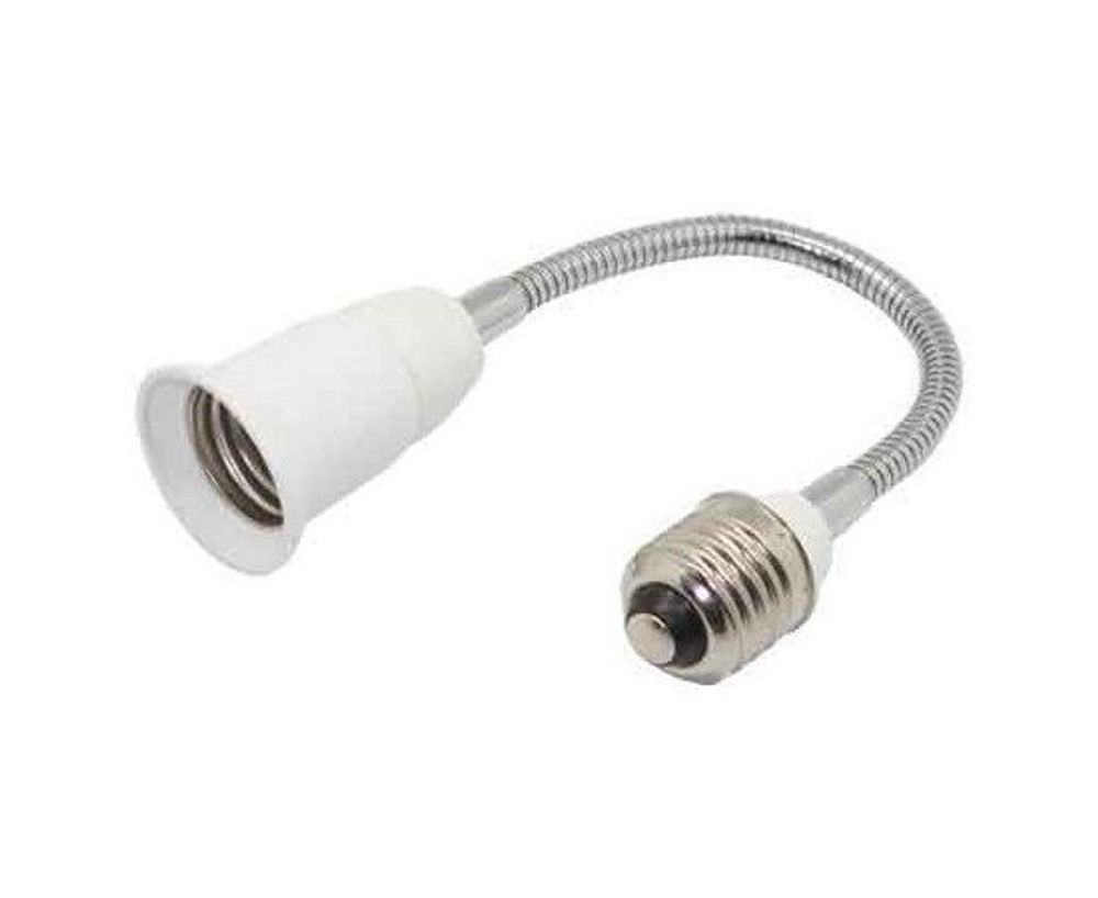 Ecola base Переходник гибкий с цоколя E27 на E27 300мм Белый A7L17WEAY