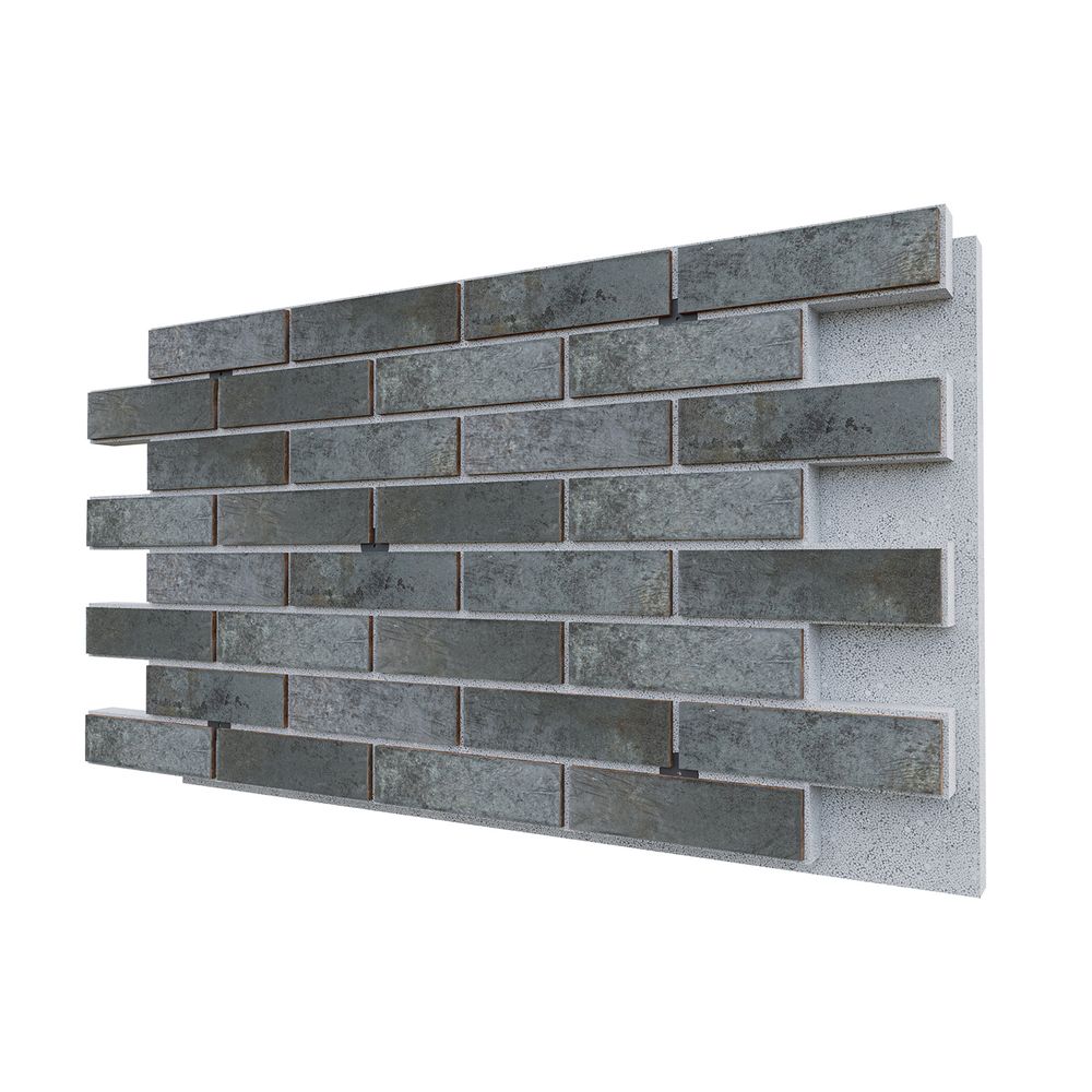 Негорючая термопанель ППС PRO Керамин Иллинойс 2 Серый 0,612 м², 1020x600 мм