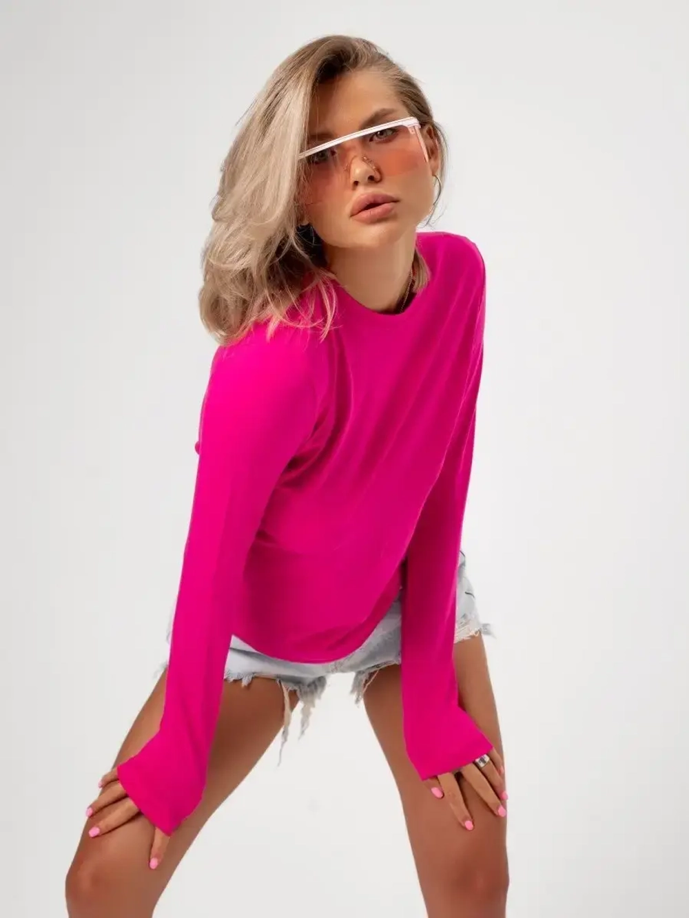 Лонгслив трикотажный классический хлопок