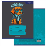 Тетрадь 12л., клетка, Alingar, скрепка, блок офсет, 100% белизна, мелованный картон (стандарт), "Wuf. Dogs"