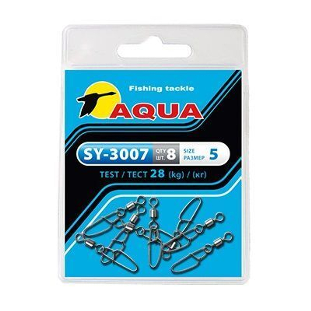 Карабин с вертлюгом для рыбалки SY-3007 №05 (упк. 8 шт.)