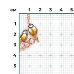 Подвеска «Синички» из красного золота с эмалью