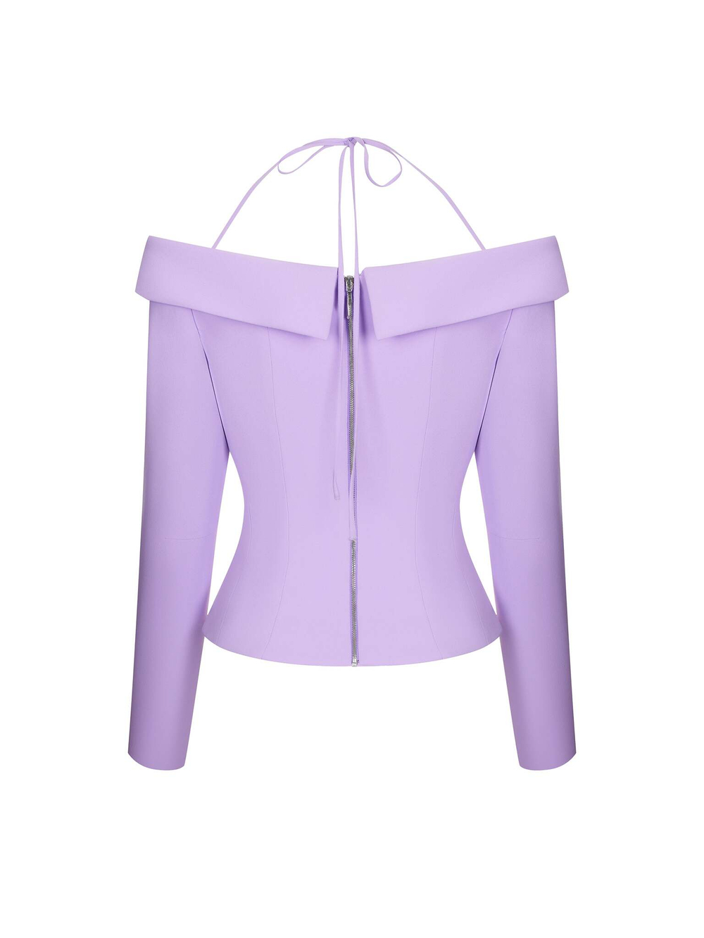 Блейзер корсетного типа c открытыми плечами из крепа со шнуровкой