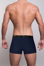 Мужские трусы-боксеры с узором в виде ромбов (Размер: L) (Цвет: синий)