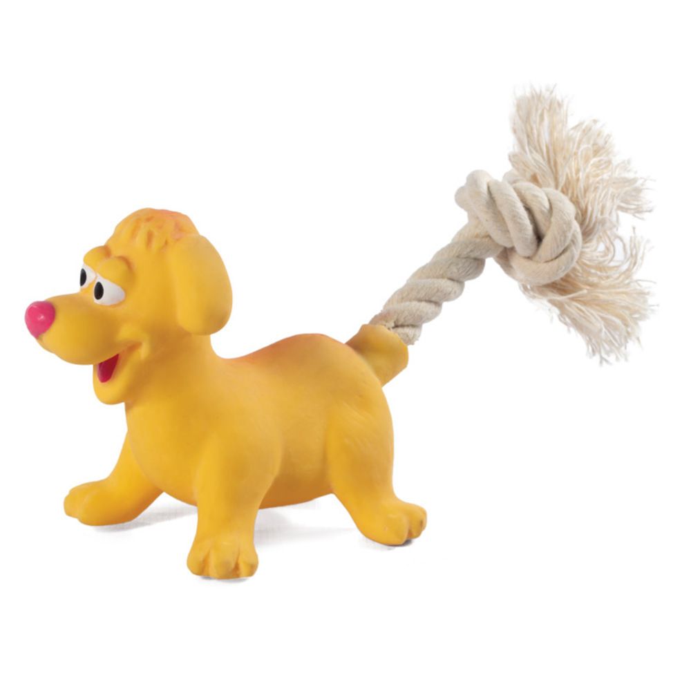 Игрушка &quot;Собачка с веревкой&quot; 8,5/18 см (латекс/хлопок) - для собак мелких пород (Triol Mini Dogs)