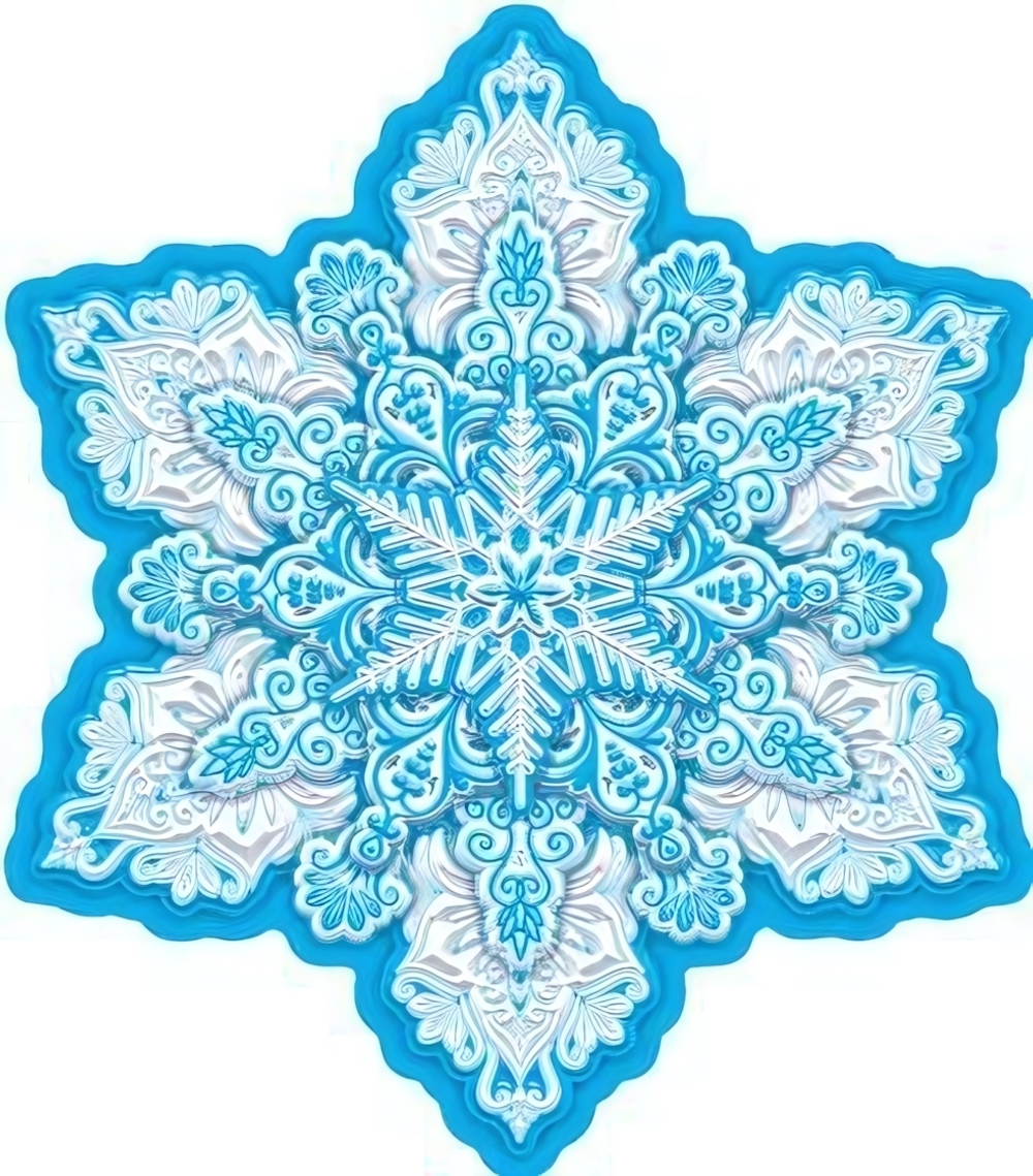 Плакат вырубной А4 285х250мм двухсторонний "Снежинка" (Сфера)