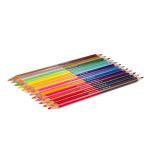 Карандаши цветные двусторонние Yalong 12/24 цв., деревянные, трехгранные, заточенные "Мульт королевство" золото+серебро, 3.0 мм, картон. уп., европод. Yalong 12/24 цв., "Мульт королевство" деревянные, трехгранные, заточенные, золото+се