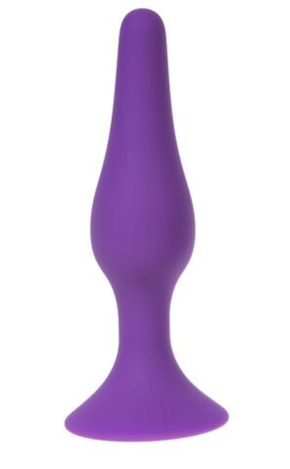 Фиолетовая силиконовая анальная пробка размера XL - 15 см.