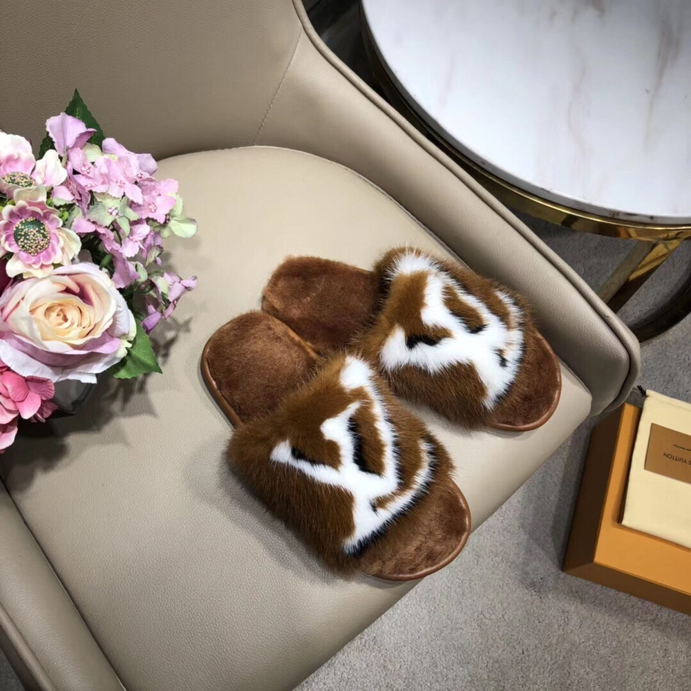 Louis Vuitton Fur Slide