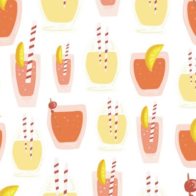 Cocktail vector illustrations.