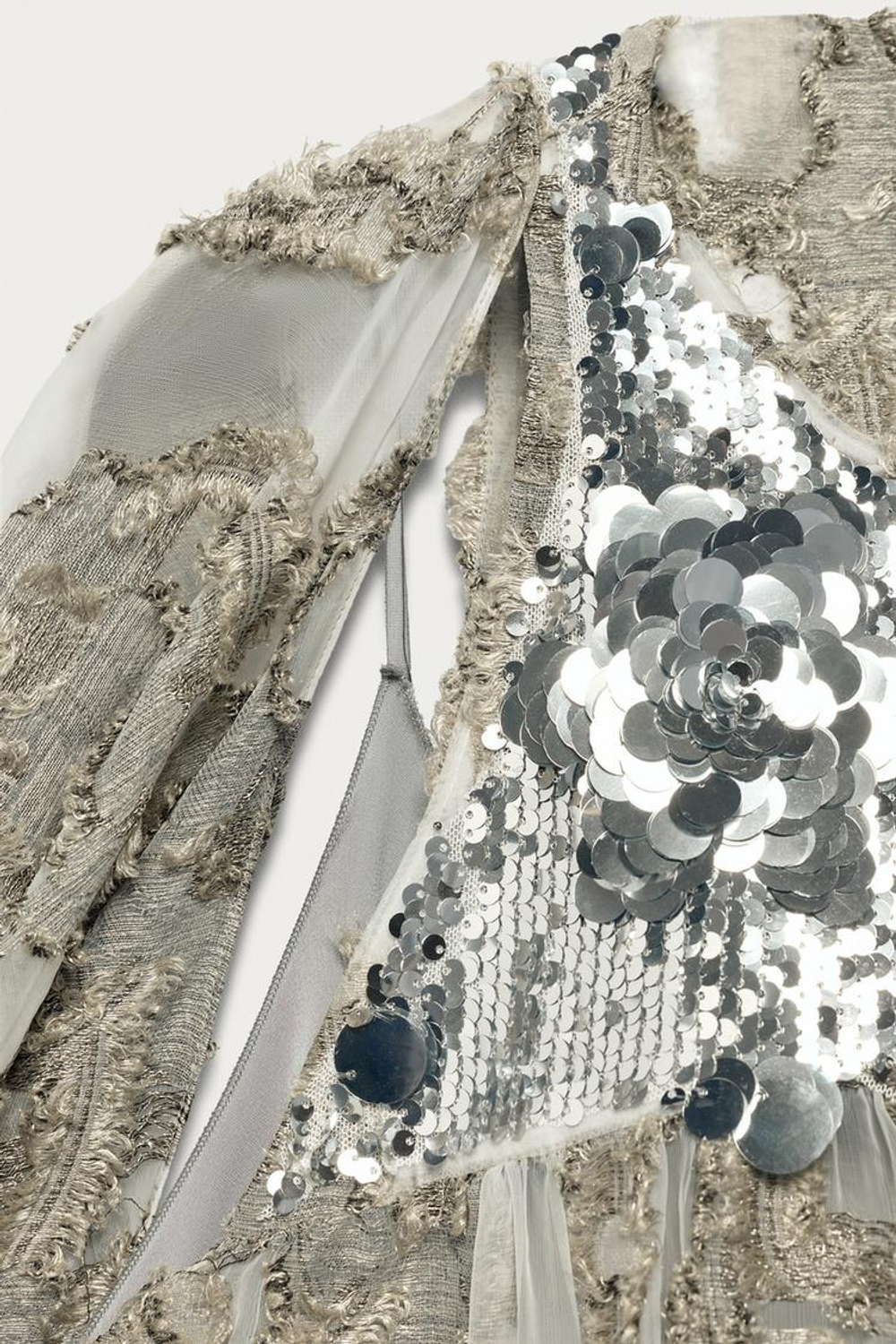 ZARA X MARISA BERENSON ПЛАТЬЕ-ТУНИКА, СЕРЕБРИСТЫЙ