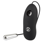 Серебристая вибропуля с пультом Petite Bullet (Цвет: серебристый)