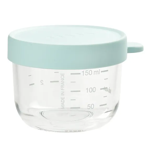 Стеклянный контейнер Beaba Glass Portion Jar 150 ml Light Blue