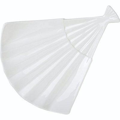 Блюдо «Кунстверк» в форме веера (26,5х23 см) (Цвет: белый)