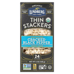 Lundberg, Organic Thin Stackers, воздушные пирожные, черный перец с мелкой солью, с легкой солью, 24 рисовых кекса, 168 г (6 унций)