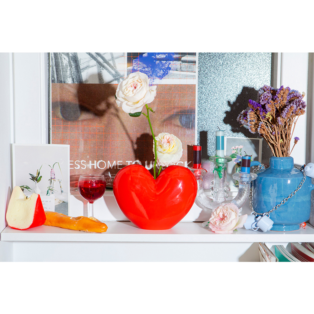 Ваза для цветов love, 15,5 см, красная