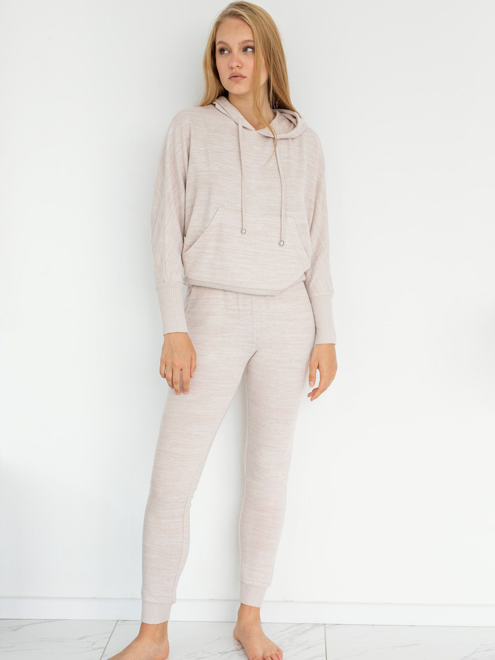 Женский костюм для дома и отдыха (Размер: XXL) (Цвет: бежевый меланж)