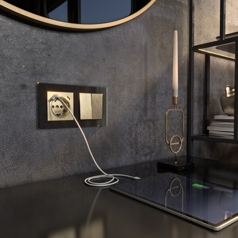 Рамка на 2 поста Favorit (черный,стекло)