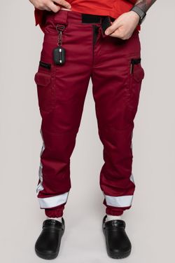 Брюки-джоггеры демисезонные мужские Скорая помощь MedicLine цв. БОРДОВЫЙ