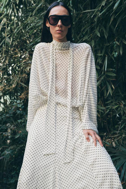 ZARA ЮБКА МИДИ В ГОРОШЕК — ZW COLLECTION, БЕЛЫЙ/ЧЕРНЫЙ