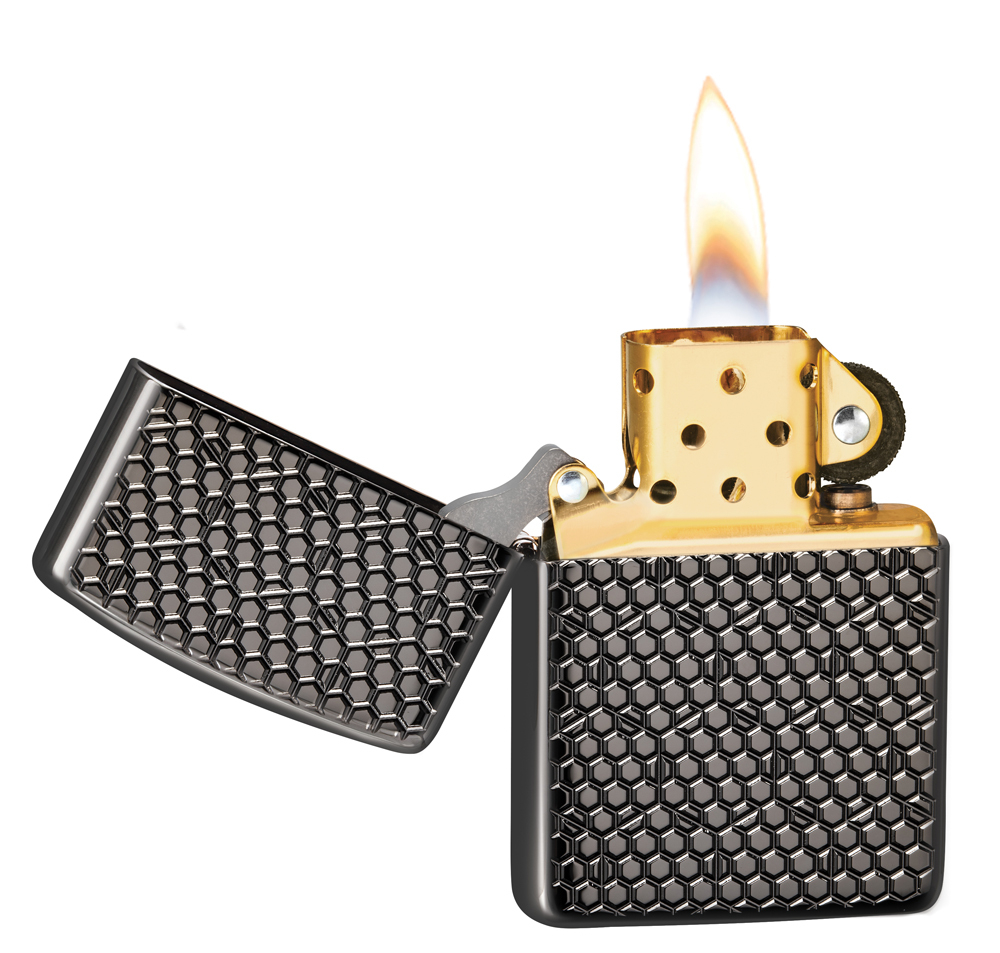 Зажигалка Armor™ Black Ice® Hexagon Design ZIPPO 49021