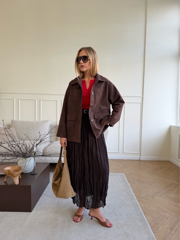 Замшевая куртка шоколад