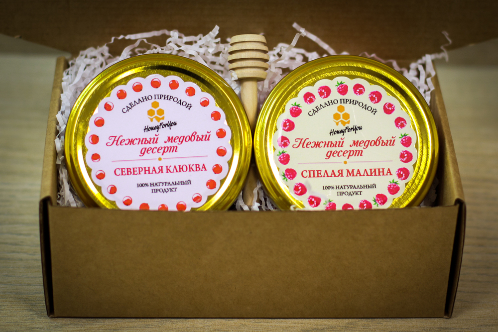Подарочный набор HoneyForYou с медом-суфле "Ягодный дуэт №1"