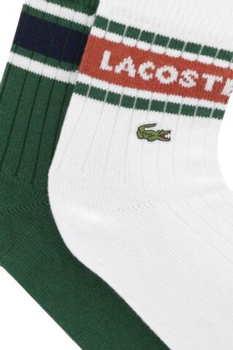 Теннисные носки Lacoste Ribbed Cotton 2P - green/white/navy blue
