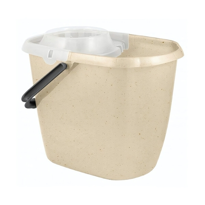 Ведро "Malta" прямоугольное 13л с отжимом МОП (бежевый)