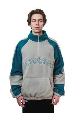 Толстовка Turbo fleece серый/изумрудный