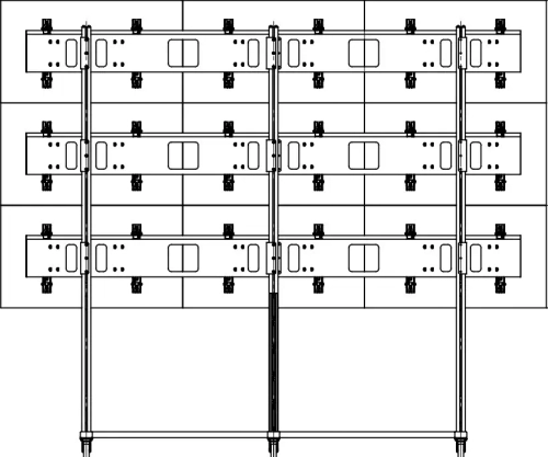 Мобильная стойка для видеостены 3х3 EliteBoard EW-5533FFM