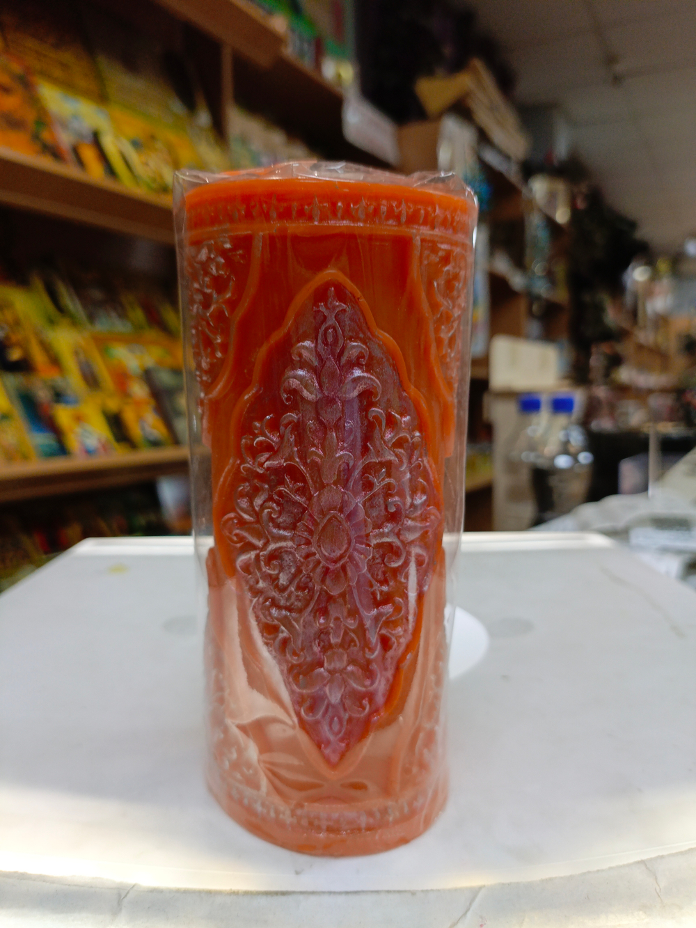 Свеча столб с рисунком, ручная работа