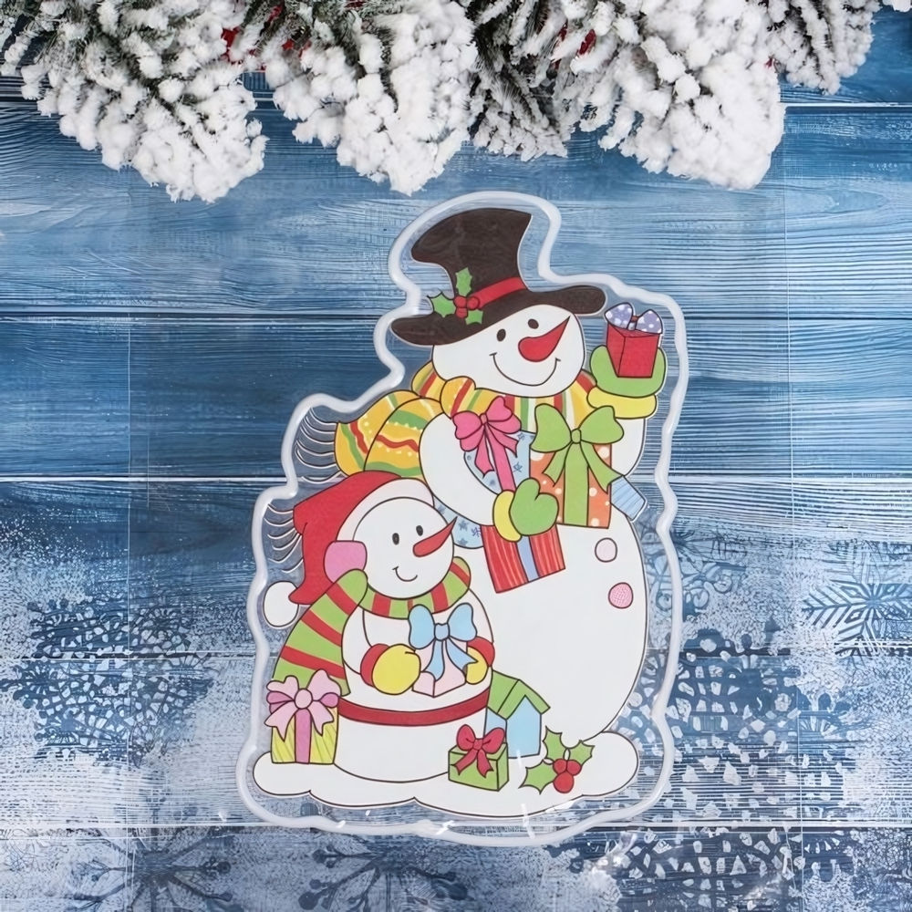 Наклейка на стекло "Зимние друзья!" 15*20 см