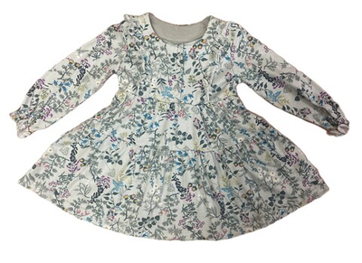 Платье из кулирки(100% хлопок) с цветочной расцветкой на рост 80 см