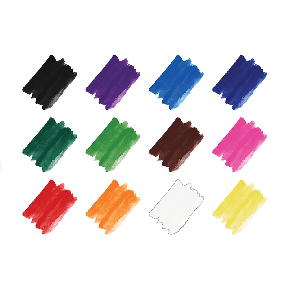 Краски акварельные 12цв. Гамма Пчёлка, без кисточки, пластиковая коробка