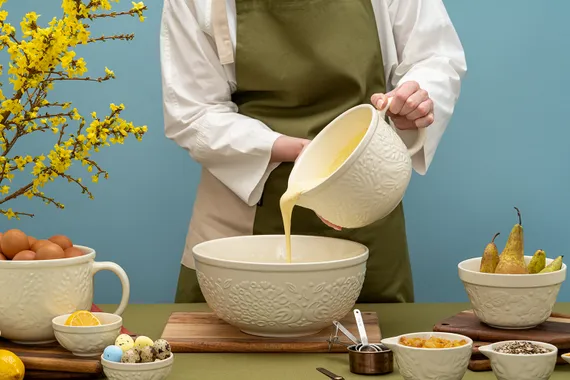 Миска для смешивания birds of paradise, 2,6 л, кремовая