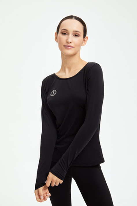 Футболка с длинными рукавами женская черного цвета