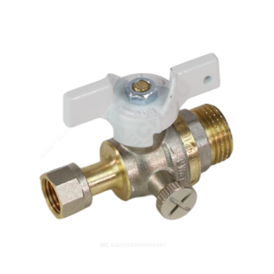 Кран для манометра шаровой латунь 1125 Standard Ду 15 Ру40 НР/нак/гайка G1/2" Aquasfera 1125-02