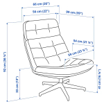 Кресло и пуф - IKEA HAVBERG, 66х99х92 см, красный, ХАВБЕРГ ИКЕА