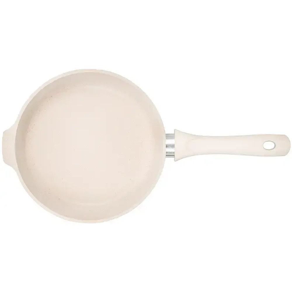 Сковорода глубокая 22см с ручкой «Грация» (белый/золото) сгбз220а