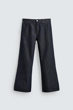 ZARA HARRY LAMBERT X DISNEY ДЖИНСЫ КЛЕШ С НАШИВКАМИ, СИНИЙ